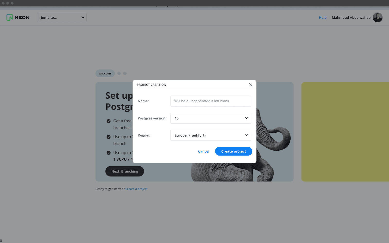 Provisioning a Postgres database using Neon